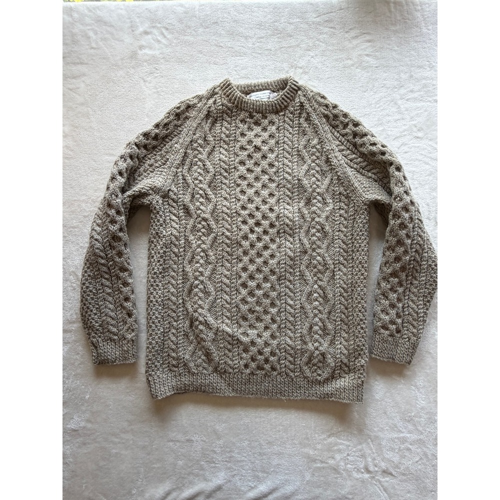 Vintage Blarney Woollen Mills Handknitted Aran Wool Sweater Mens L Good